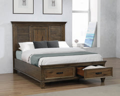 Franco 5-piece Eastern King Storage Bedroom Set Burnished Oak