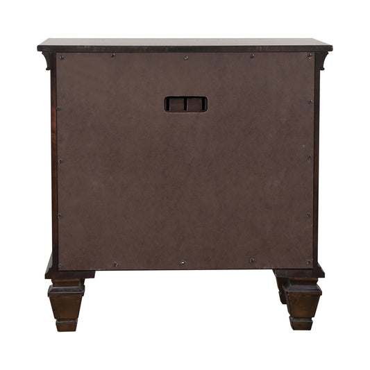 Franco 2-drawer Nightstand with Pull Out Tray Burnished Oak