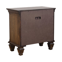 Franco 2-drawer Nightstand with Pull Out Tray Burnished Oak