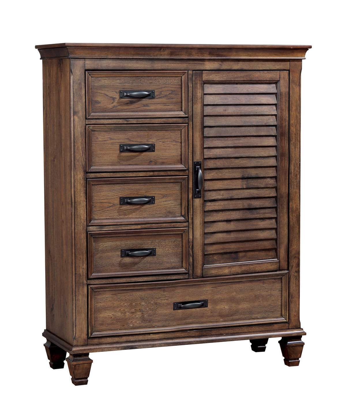 Franco 5-drawer Door Chest Burnished Oak