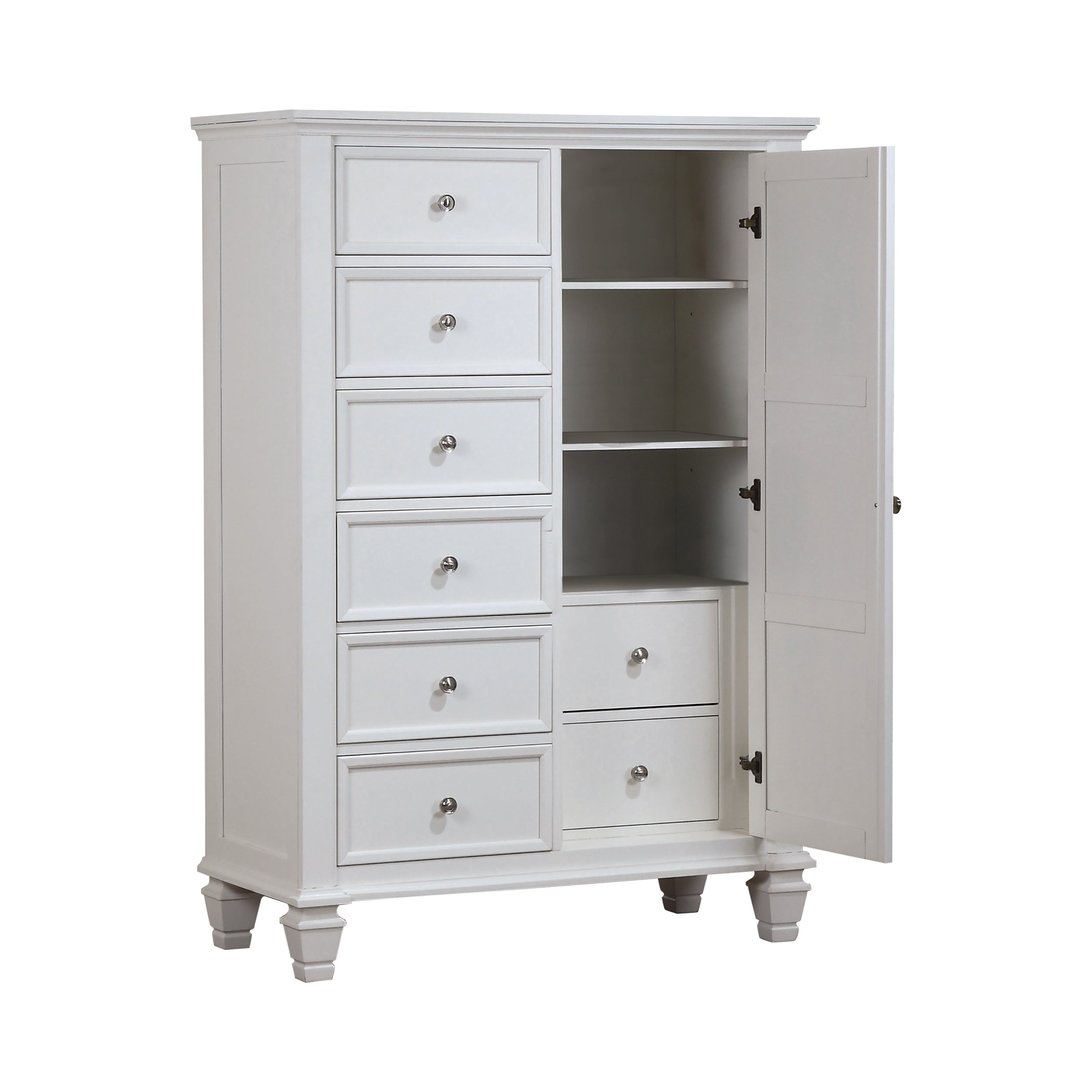 Sandy Beach 8-drawer Mans Chest Storage White