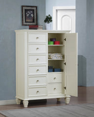 Sandy Beach 8-drawer Mans Chest Storage White