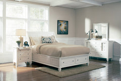 Sandy Beach Storage Bedroom Set with Sleigh Headboard