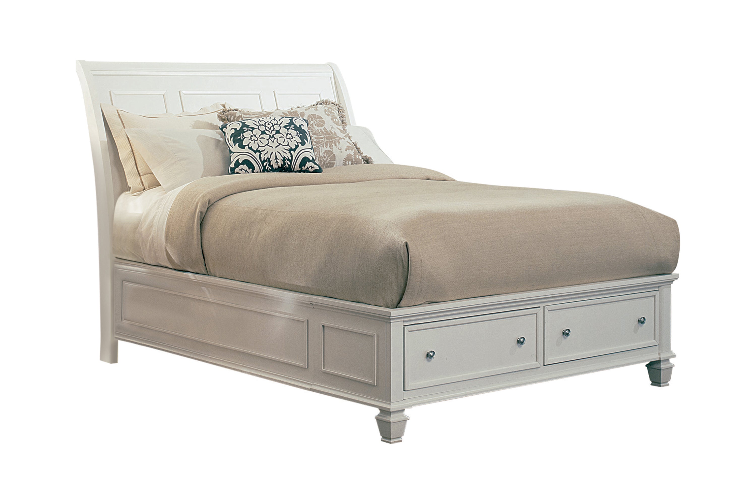 Sandy Beach Storage Bedroom Set with Sleigh Headboard