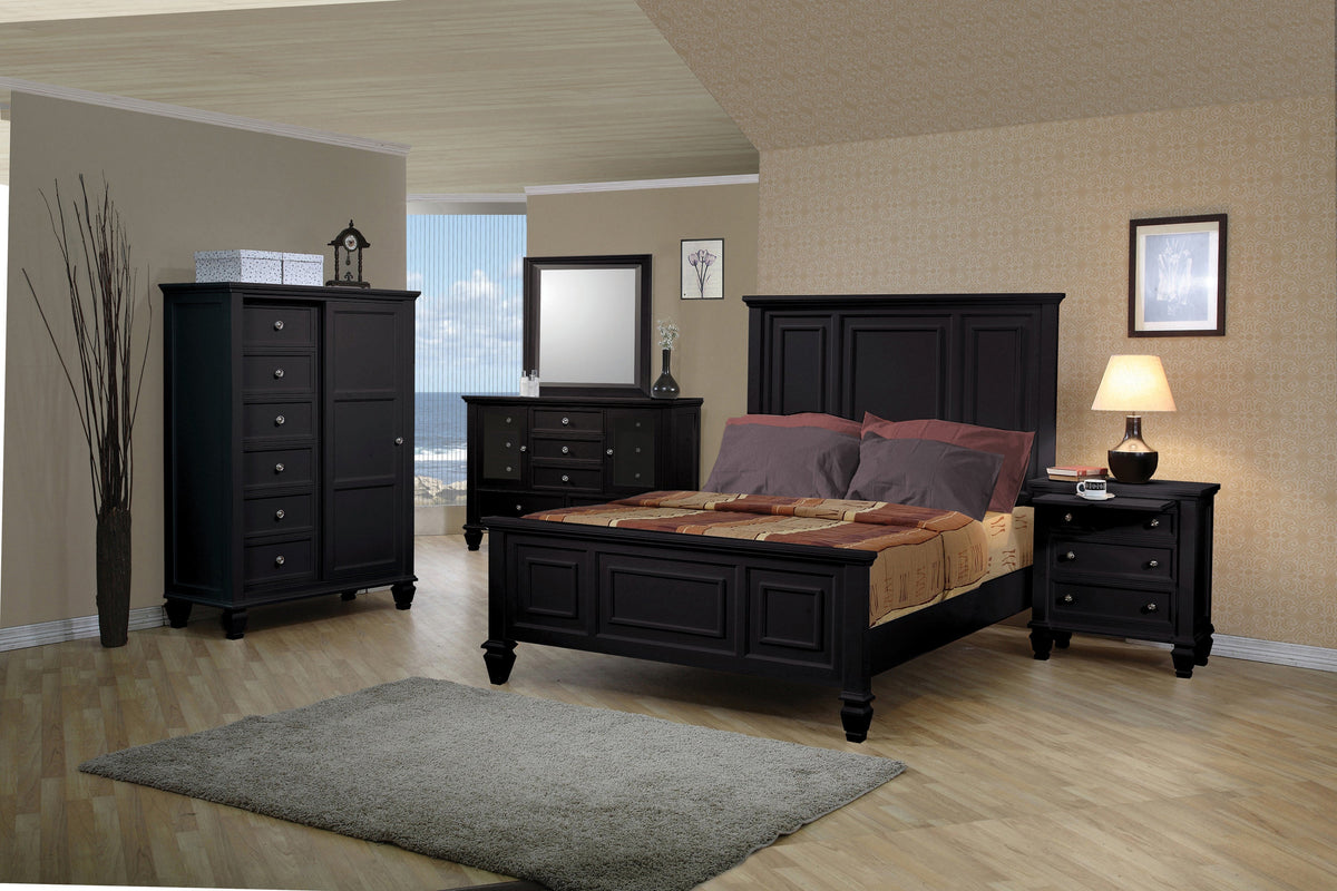 Sandy Beach Bedroom Set with High Headboard