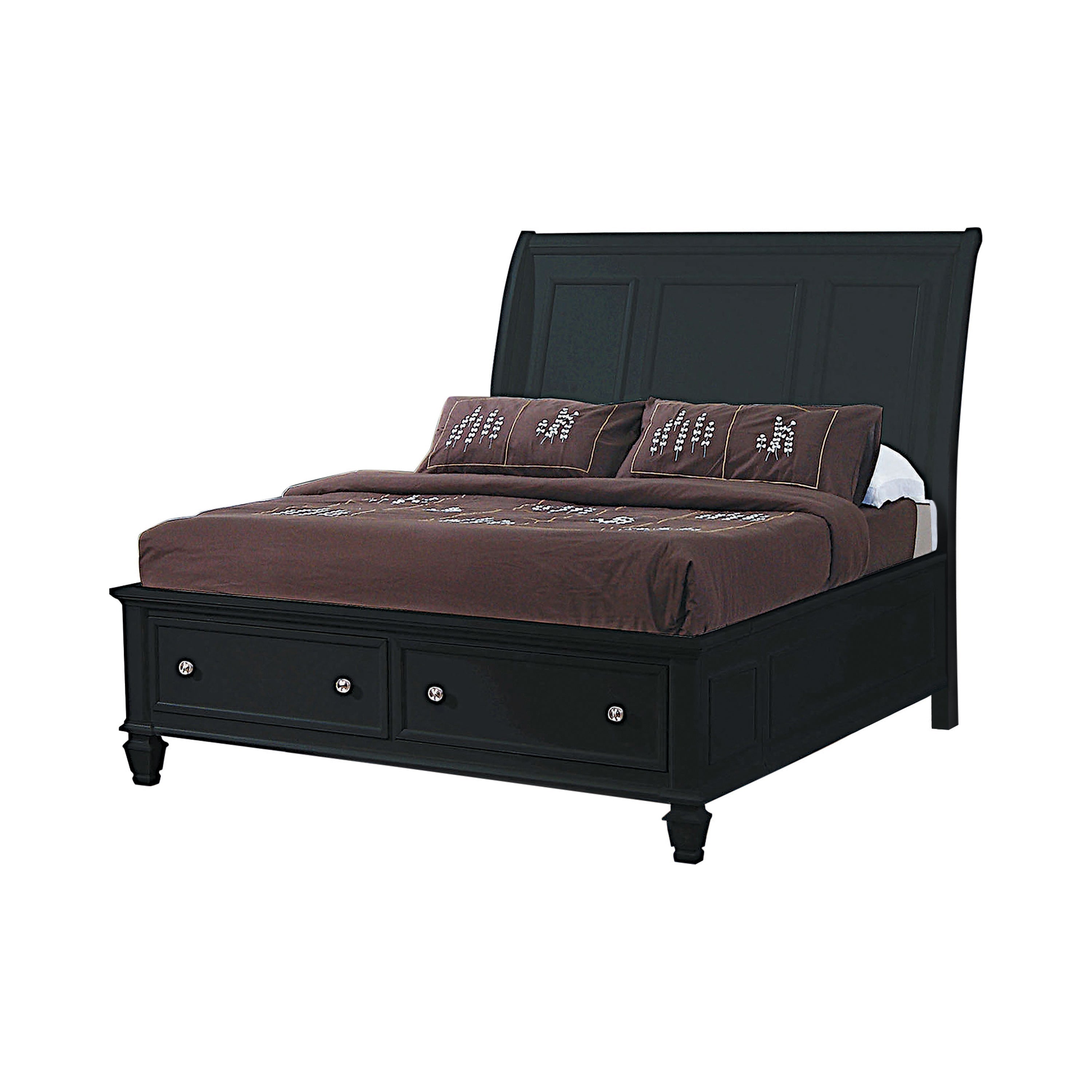 Sandy Beach Storage Bedroom Set with Sleigh Headboard