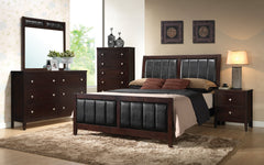 Carlton Full Upholstered Panel Bed Cappuccino and Black