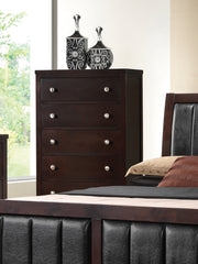 Carlton Bedroom Set with Upholstered Headboard Cappuccino