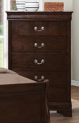 Louis Philippe 5-drawer Chest with Silver Bails Cappuccino