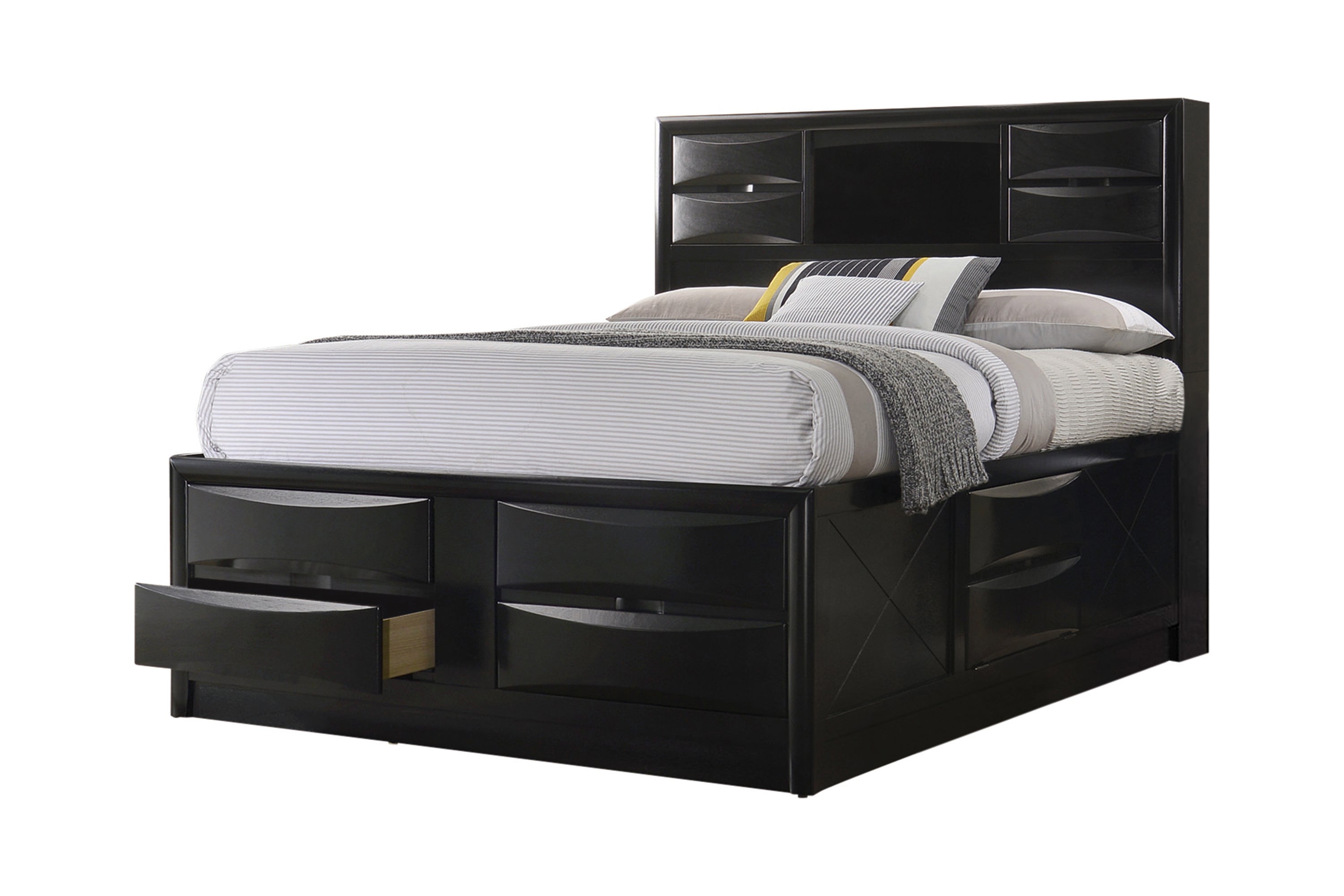 Briana California King Platform Storage Bed Black