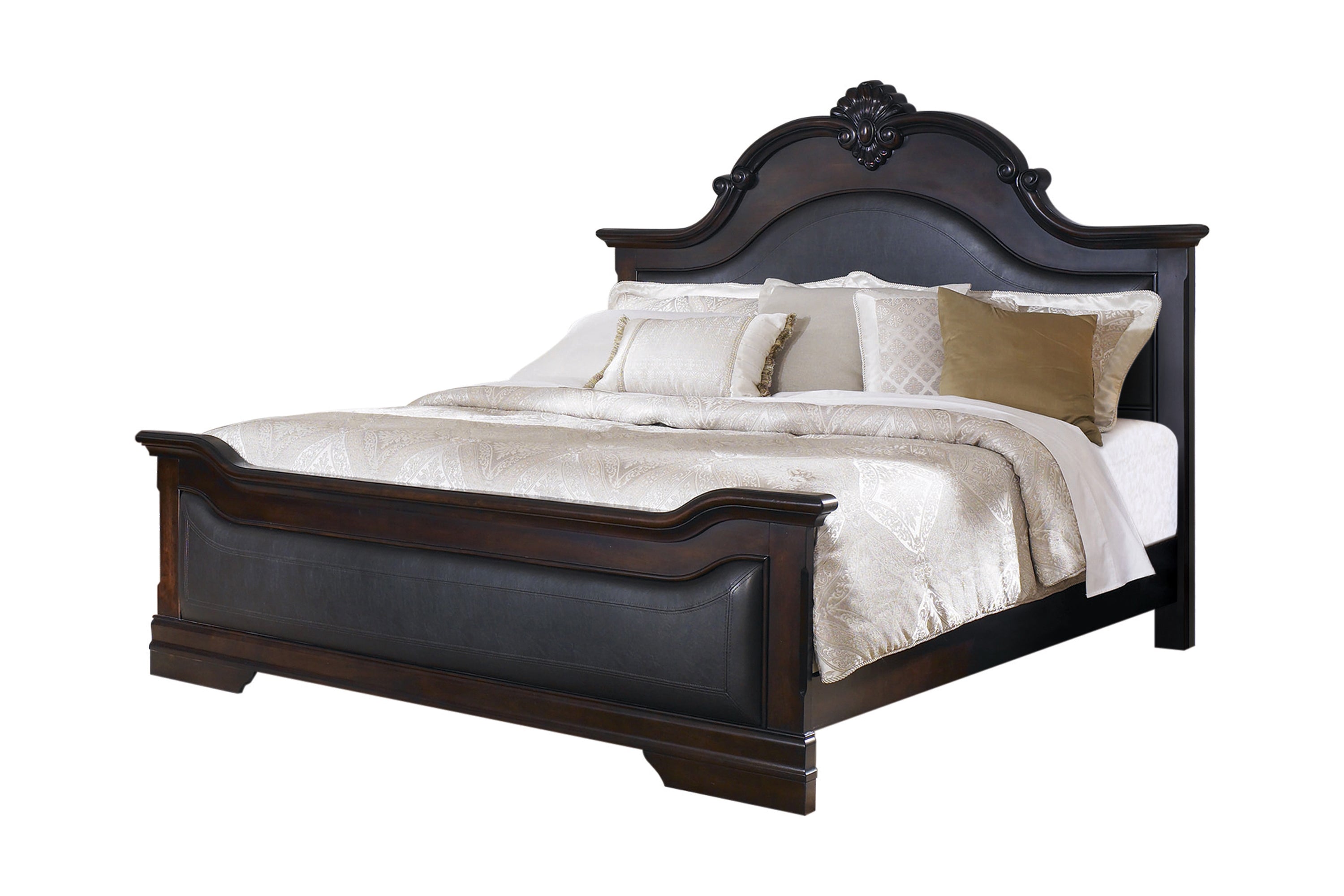 Cambridge Eastern King Panel Bed Cappuccino and Brown