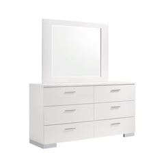 Felicity Bedroom Set with LED Light Headboard Glossy White