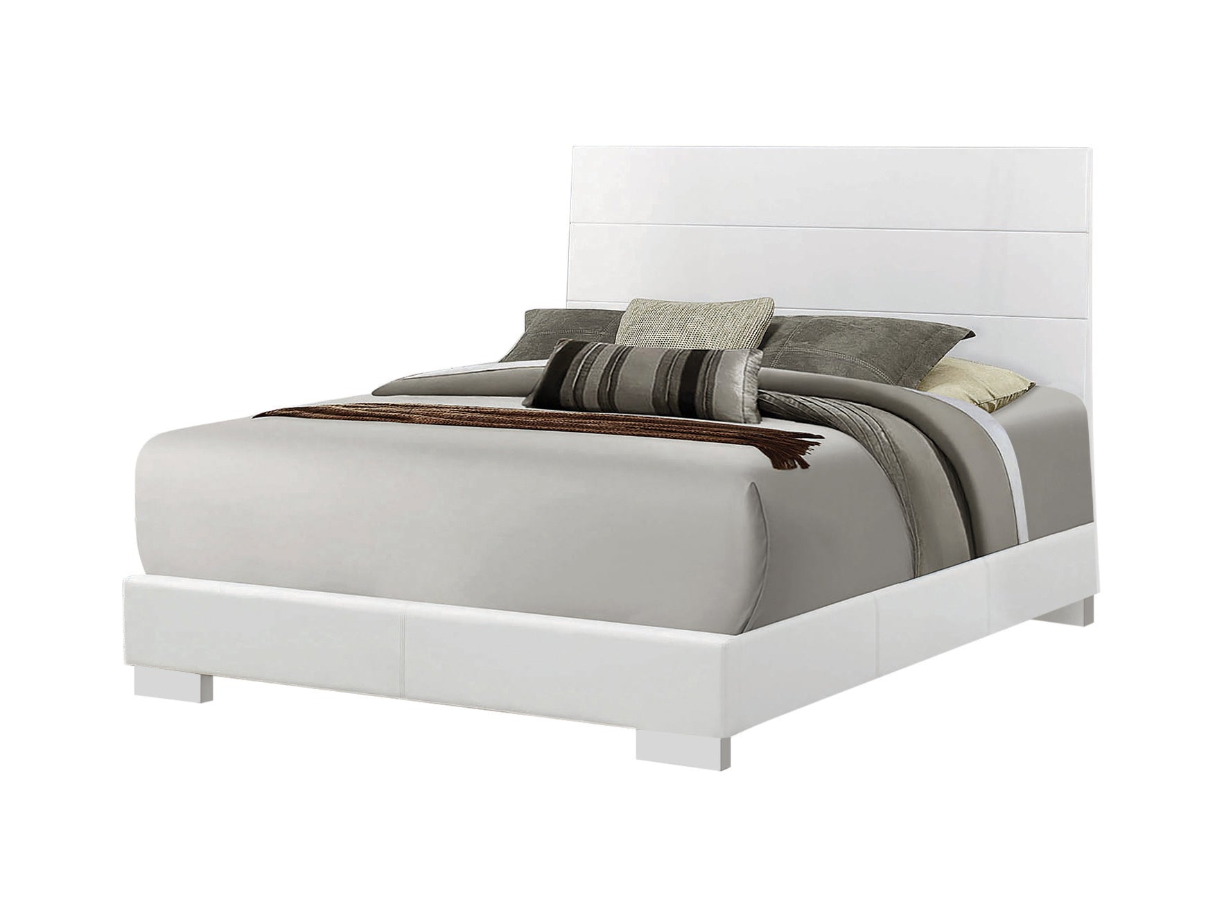 Felicity Eastern King Panel Bed Glossy White