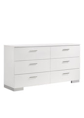 Felicity Panel Bedroom Set Glossy White