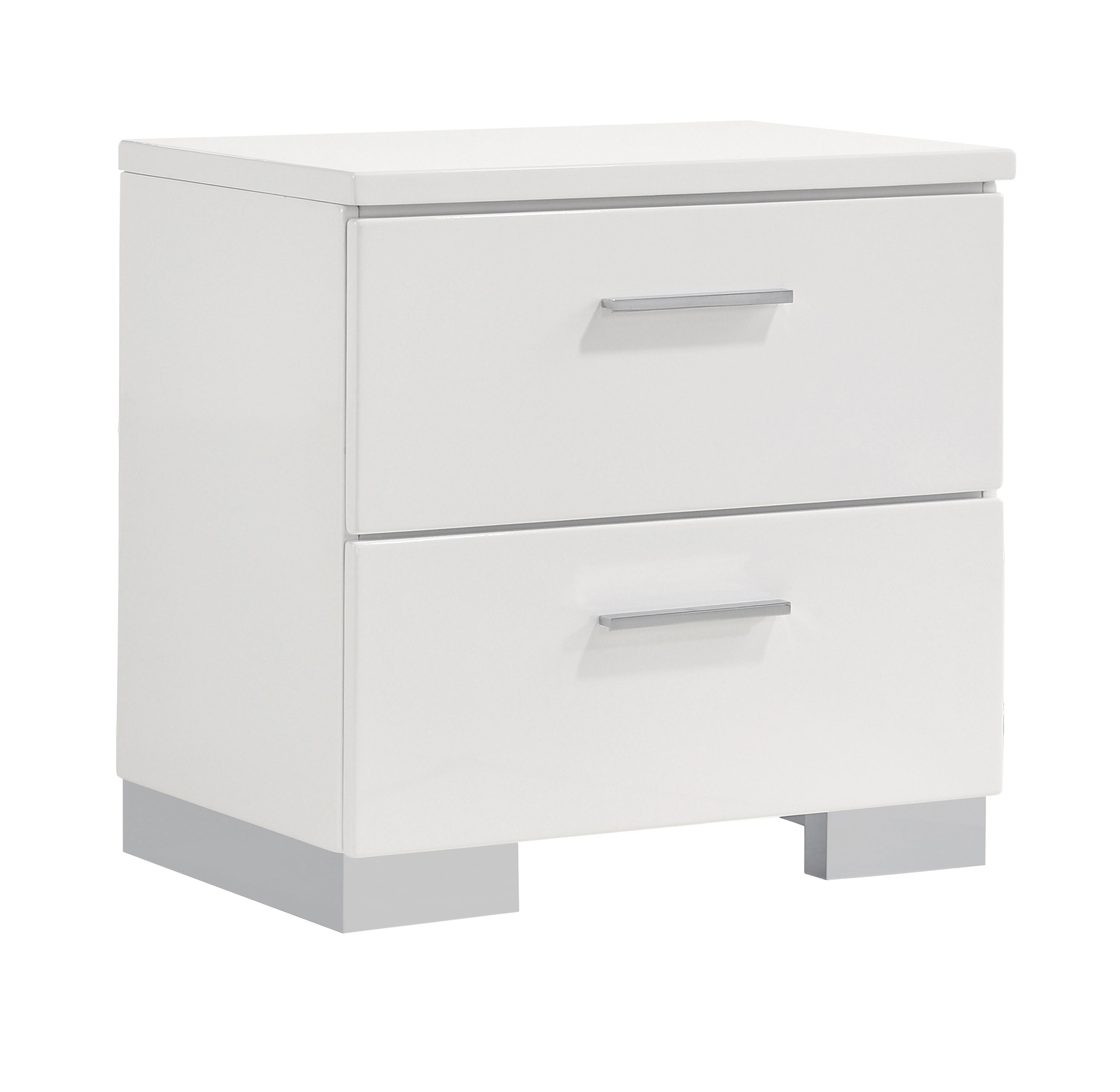 Felicity 2-drawer Nightstand Glossy White