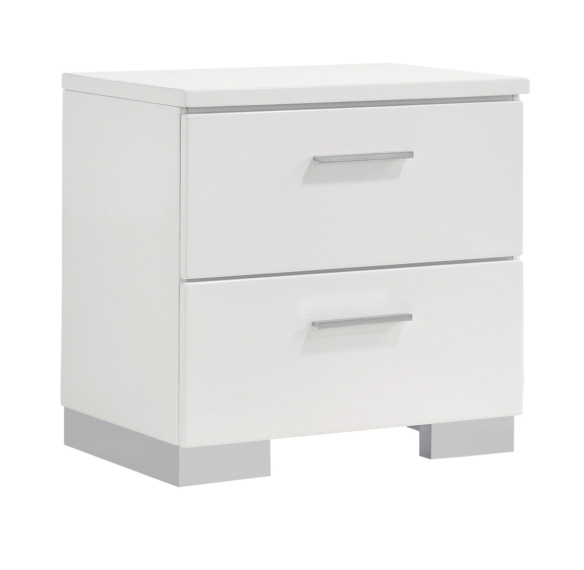 Felicity 2-drawer Nightstand Glossy White