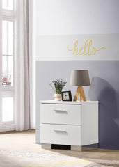 Felicity 2-drawer Nightstand Glossy White