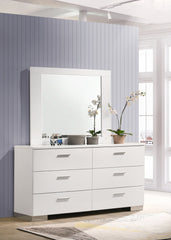 Felicity 6-drawer Dresser Glossy White