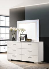 Felicity Rectangle Dresser Mirror Glossy White