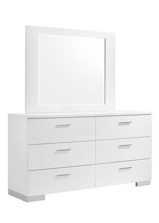 Felicity Rectangle Dresser Mirror Glossy White