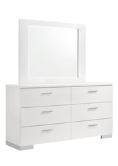 Felicity Rectangle Dresser Mirror Glossy White