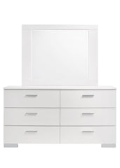 Felicity Rectangle Dresser Mirror Glossy White