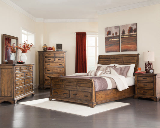 Elk Grove Storage Bedroom Set Vintage Bourbon