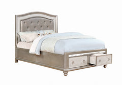 Bling Game Storage Bedroom Set Metallic Platinum