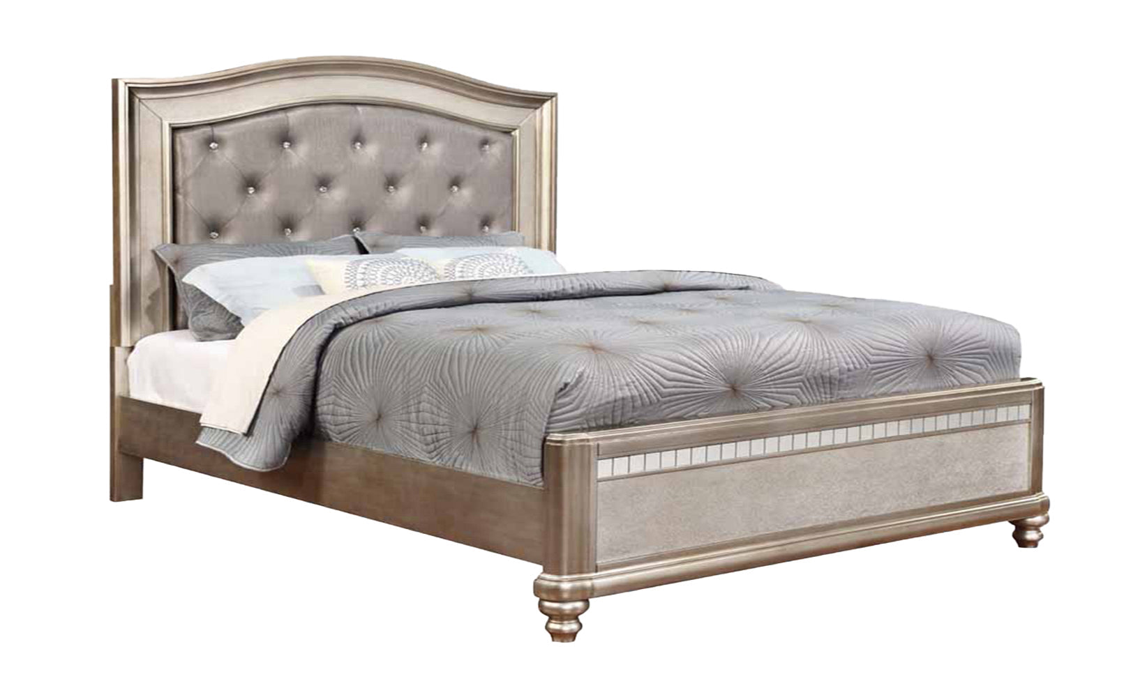 Bling Game California King Panel Bed Metallic Platinum