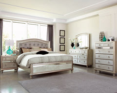 Bling Game Bedroom Set Metallic Platinum