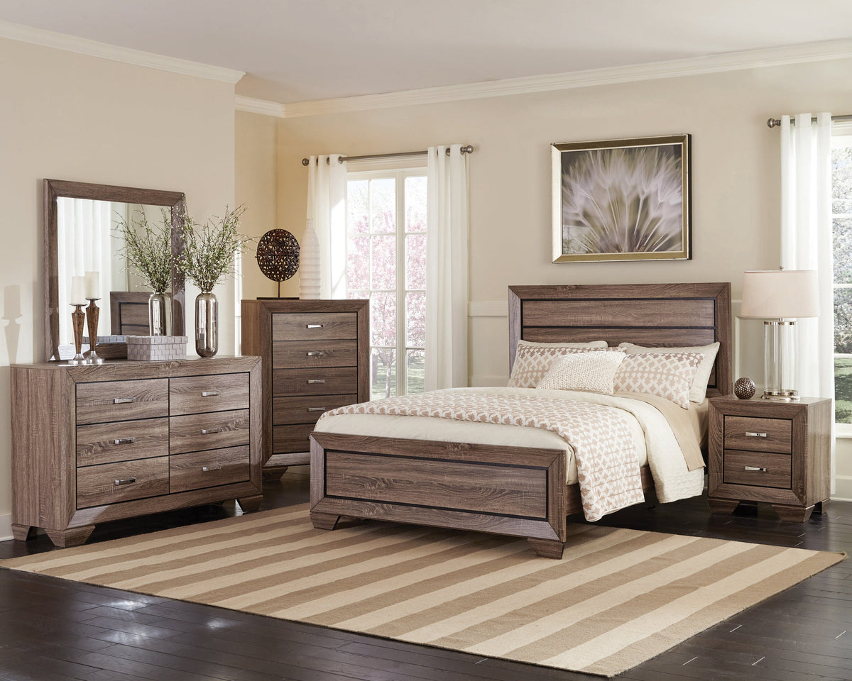 Kauffman Storage Bedroom Set with High Straight Headboard