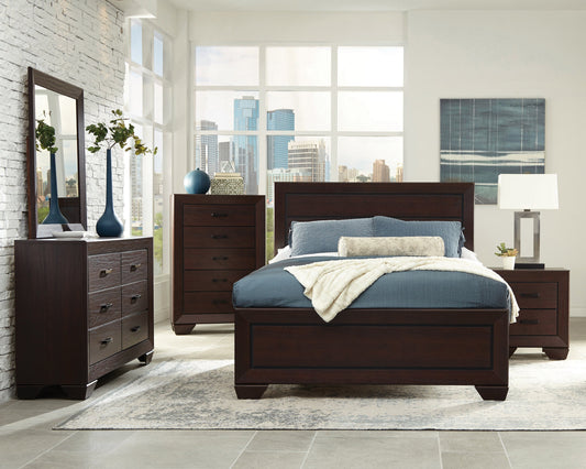 Kauffman Storage Bedroom Set with High Straight Headboard