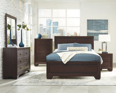 Kauffman Bedroom Set with High Straight Headboard