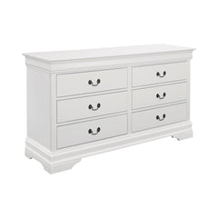 Louis Philippe 6-drawer Dresser White