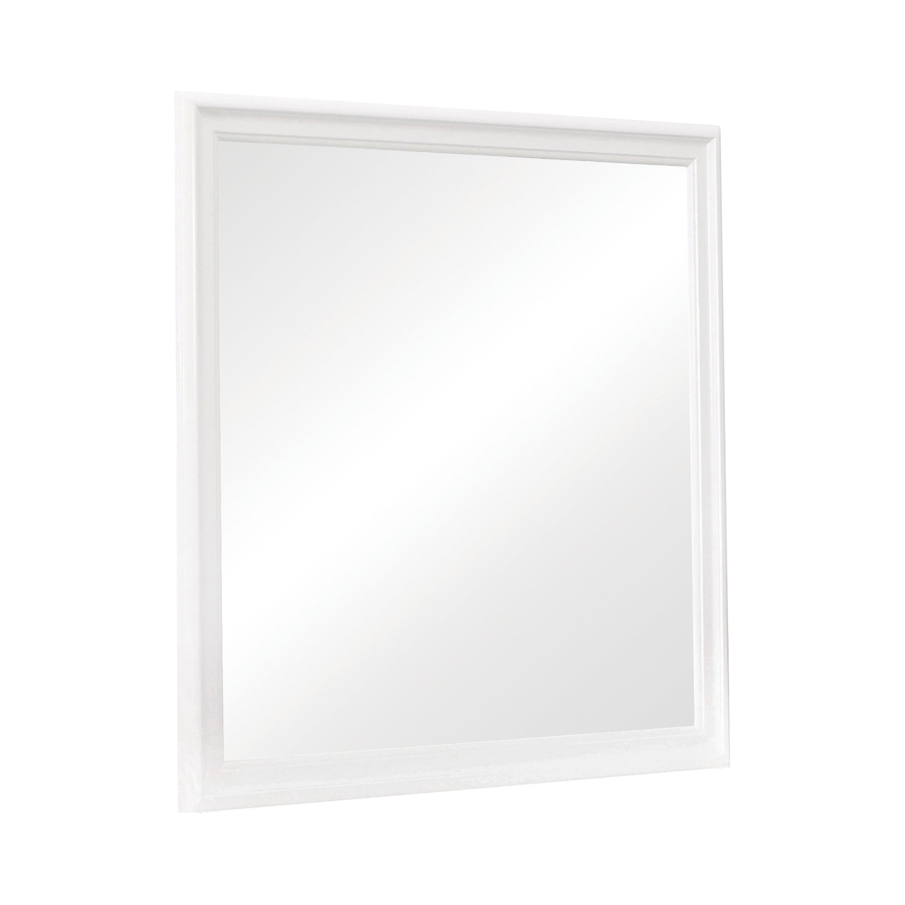 Louis Philippe Beveled Edge Square Mirror White