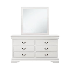 Louis Philippe Beveled Edge Square Mirror White