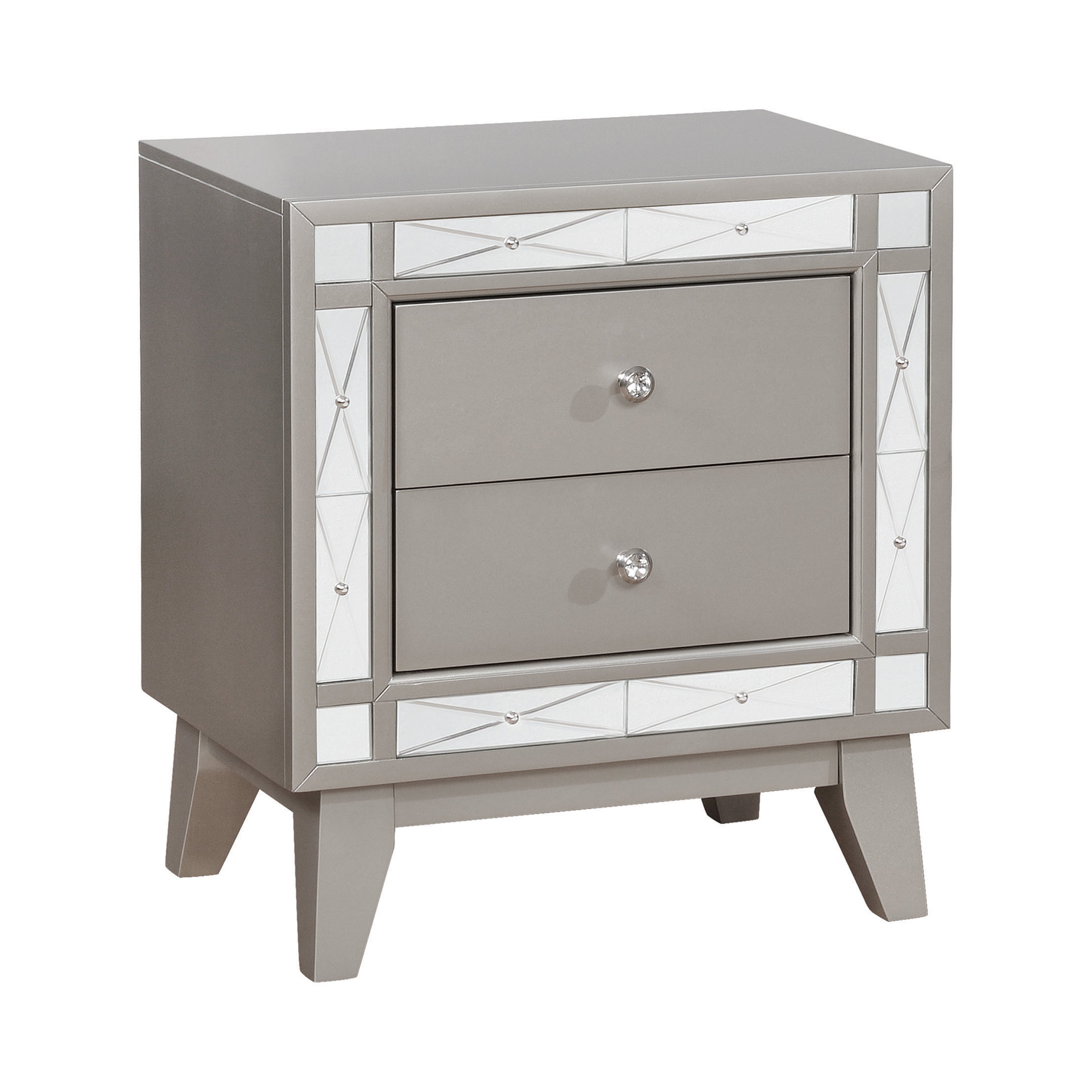 Leighton 2-drawer Nightstand Metallic Mercury