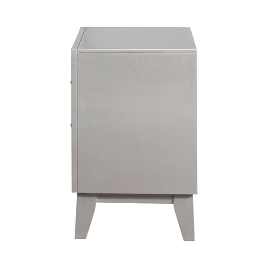 Leighton 2-drawer Nightstand Metallic Mercury