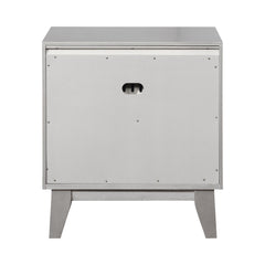 Leighton 2-drawer Nightstand Metallic Mercury