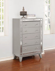 Leighton 5-drawer Chest Metallic Mercury