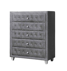 Deanna Upholstered Tufted Bedroom Set Grey