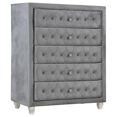 Gabbi Deanna 5-Piece Tufted California King Bedroom Set Grey