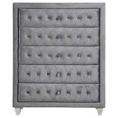 Gabbi Deanna 5-Piece Tufted California King Bedroom Set Grey