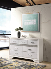 Miranda 7-drawer Dresser White and Rhinestone