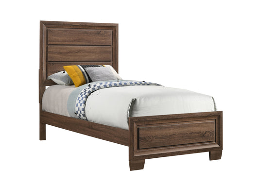 Brandon Twin Panel Bed Medium Warm Brown