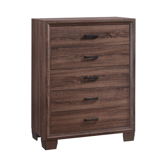 Brandon 5-drawer Chest Medium Warm Brown