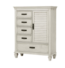 Franco 5-drawer Door Chest Antique White