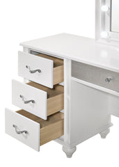 Barzini 7-drawer Vanity Desk with Lighted Mirror White