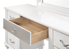 Barzini 7-drawer Vanity Desk with Lighted Mirror White