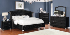 Deanna Eastern King Tufted Upholstered Bed Black